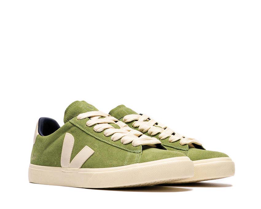 Veja Campo Bold Suede Kiwi Pierre suela — suela goma natural