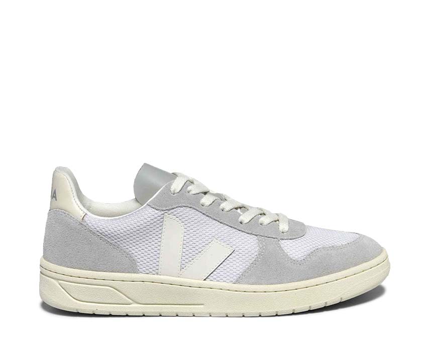 Veja V-10 Alveomesh Light Grey Pierre — zapatilla hombre mesh ecológico
