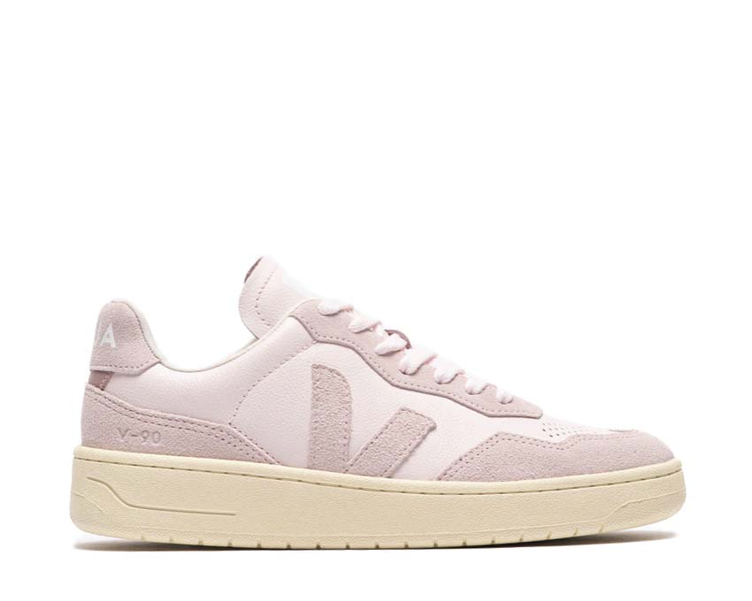 Veja V-90 O.T. Leather Lassi Petale — sneaker femme cuir nude rose