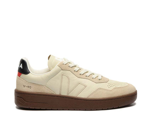 Veja V-90 ZZ O.T. Pierre Almond Black homme — sneaker homme zigzag oversize naturel