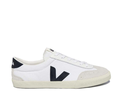 Veja Volley Canvas White Black — Damen-Sneaker Bio-Baumwoll-Segeltuch