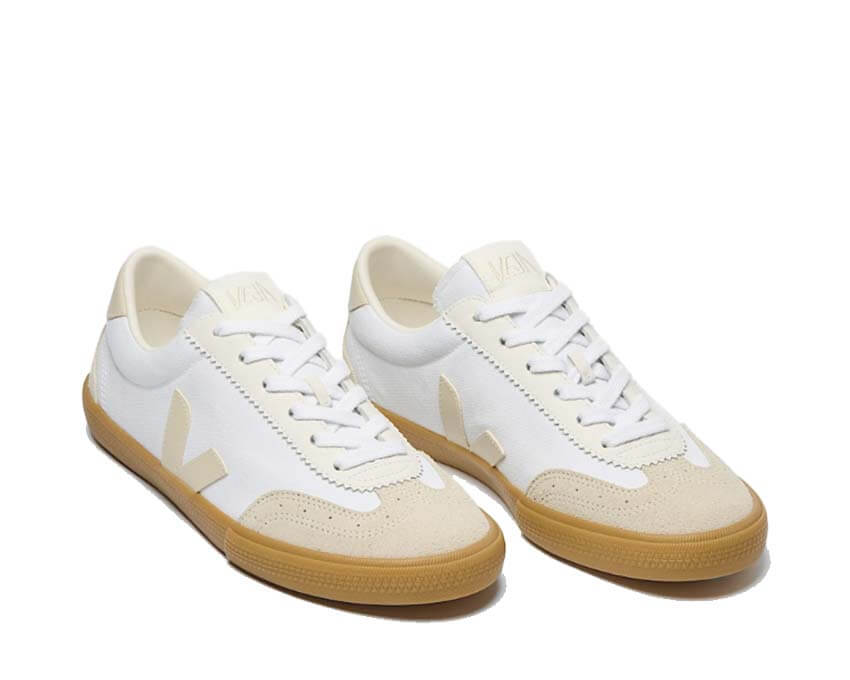 Veja Volley Natural White vue latérale — toile coton biologique