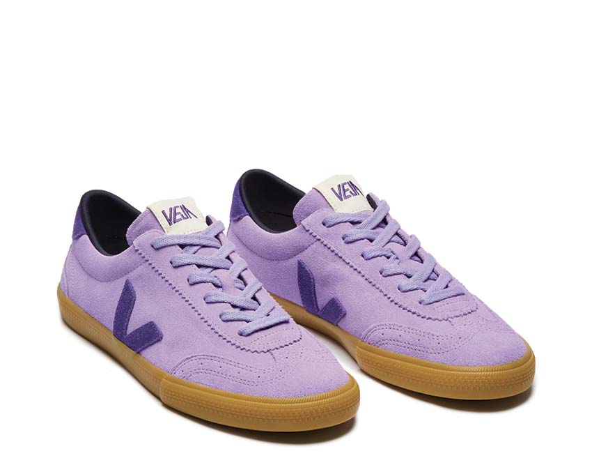 Veja Volley Suede Lavande Purple vue latérale — daim éco-responsable