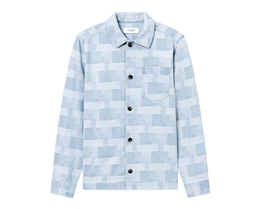 Les Deux Layton Denim Jacquard Overshirt — Unisex-Jacke Denim Jacquard oversized