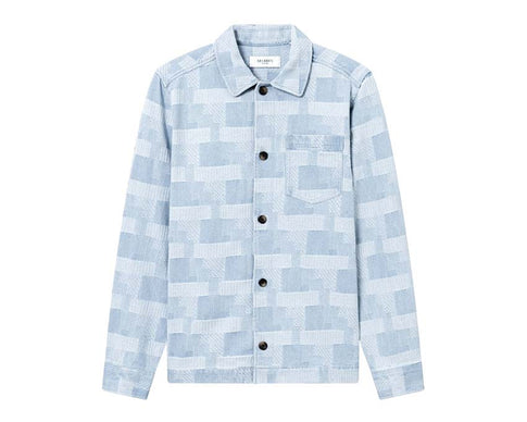 Les Deux Layton Denim Jacquard Overshirt — Unisex-Jacke Denim Jacquard oversized