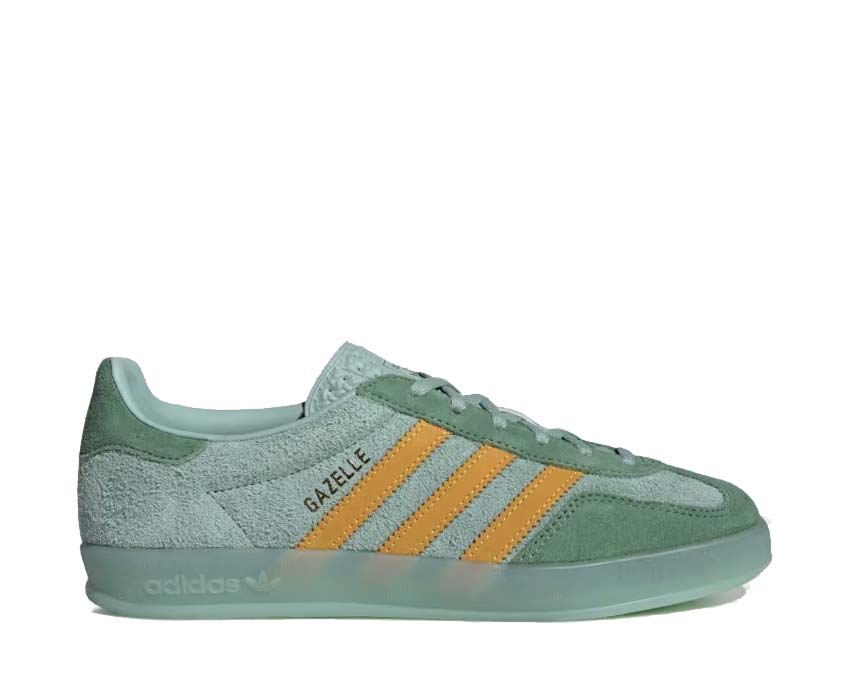 Adidas Gazelle Indoor W Hazy Green — Damen Sneaker Wildleder Gummisohle