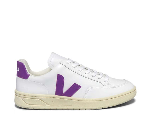 Veja V-12 White/Cosmos — zapatilla mujer cuero ecológico