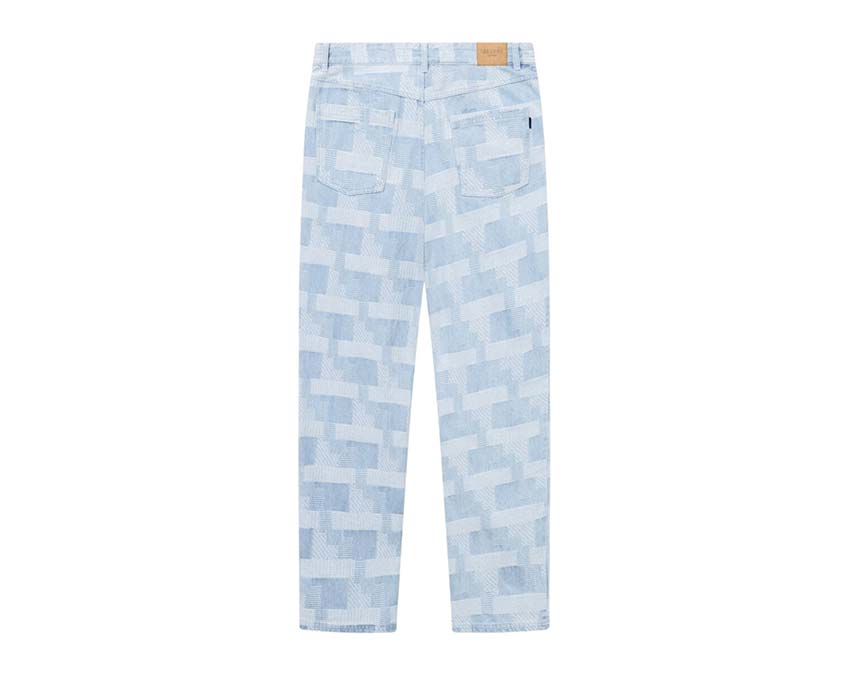 Les Deux Ryder Jacquard Jeans Dark Denim vue latérale — denim jacquard texturé