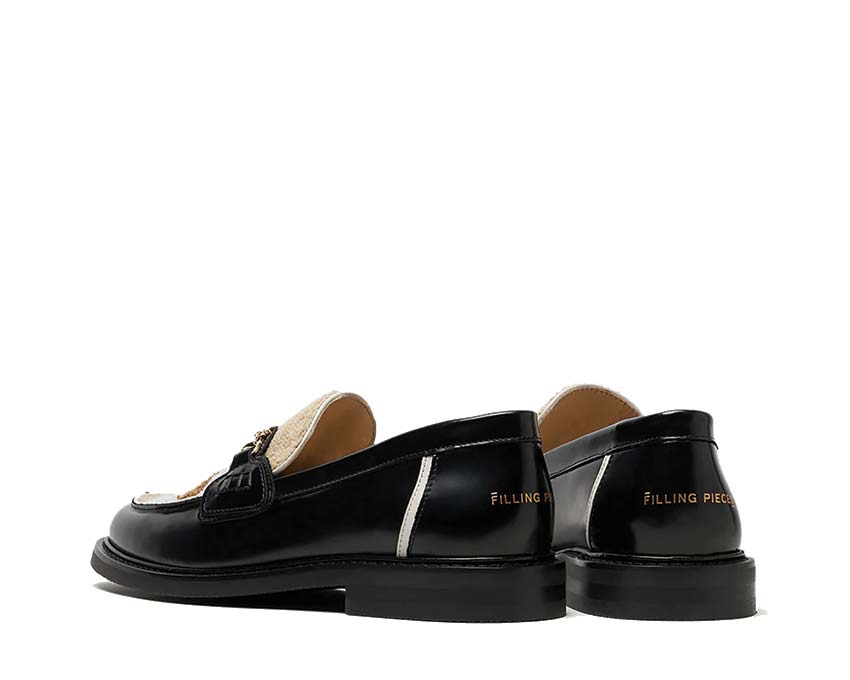 Filling Pieces Loafer Pavillion Black vista lateral — cuero negro liso Pavillion