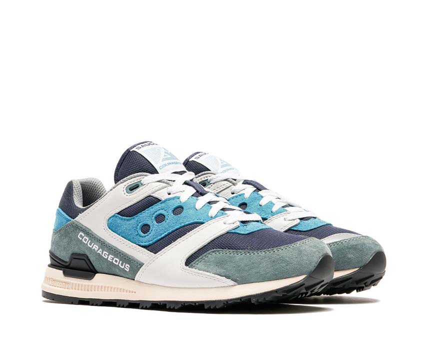 Saucony Courageous vue latérale — tige mesh respirante
