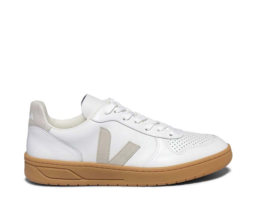 Veja V-10 Leather Extra White Natural — sneaker femme cuir éco-responsable