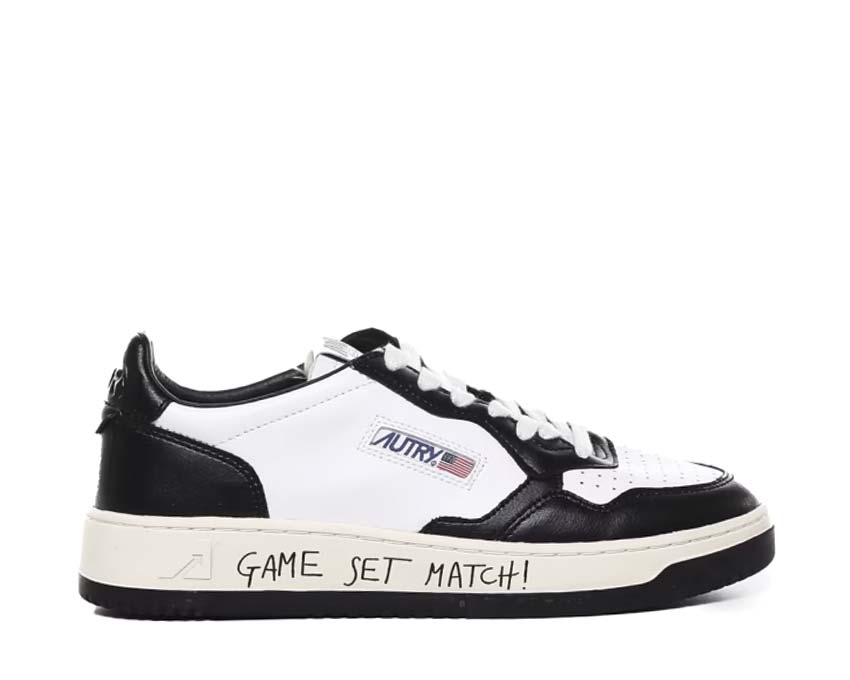 Autry Medalist Low White Black — sneaker homme cuir bicolore classique