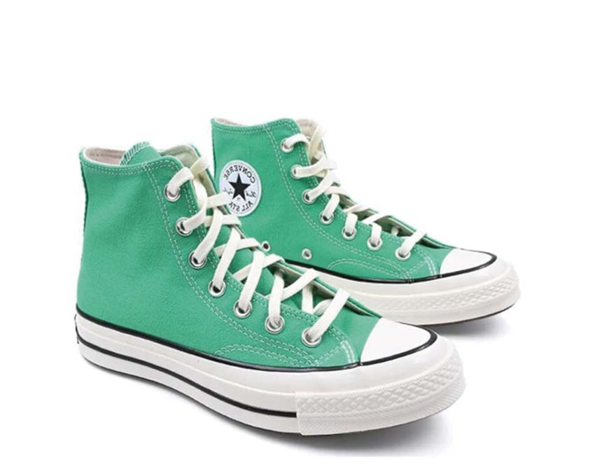 Converse Chuck 70 Apex Green/Egret vue latérale — toile texturée tige montante