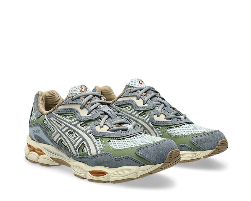 Asics Gel NYC Cold Moss vue latérale — tige mesh