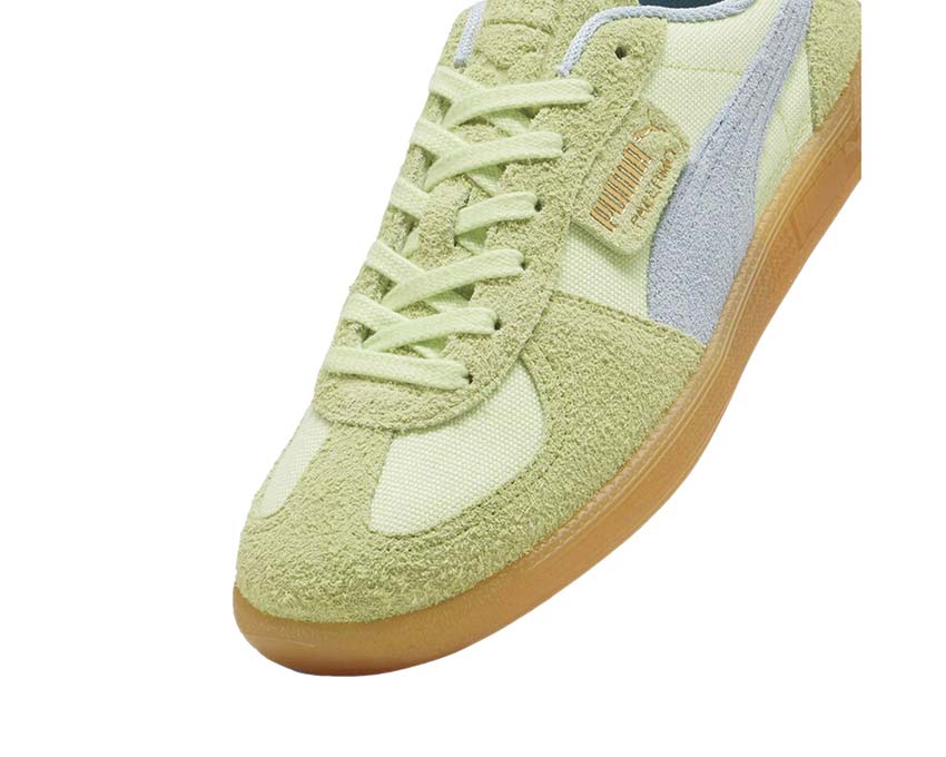 Puma Palermo Vintage Natural détail — logo Puma vintage embossé cuir