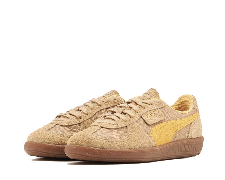 Puma Palermo Vintage Prairie Tan Flaxen Gold suola — suola gum dorata vintage