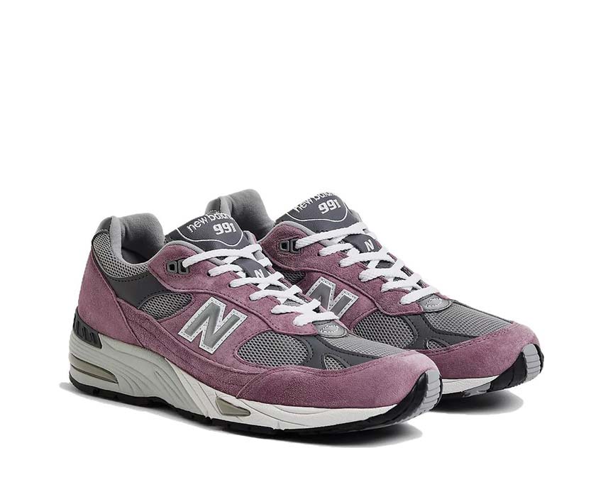 New Balance 991 Made in UK Mauve lateral view — heritage running silhouette