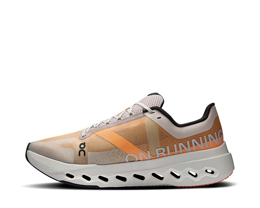 On Cloudsurfer Next Tangerine detalle — mesh transpirable zapatilla running hombre