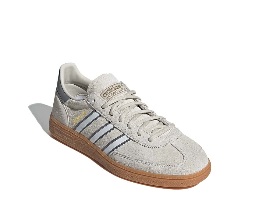 Adidas Handball Spezial Grey Three lateral view — iconic Spezial silhouette