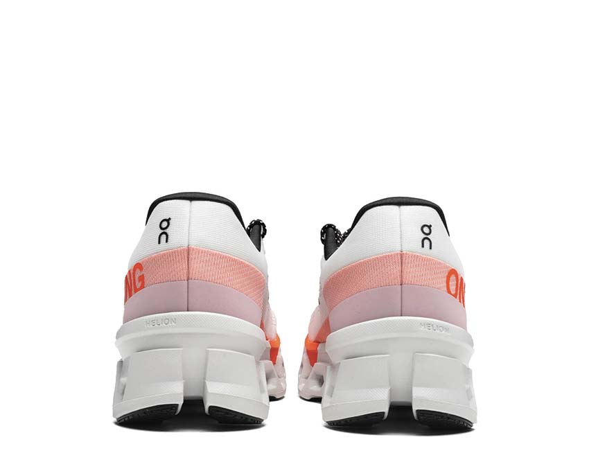 On Cloudmonster 2 W White Flame détail — Speedboard nylon running femme