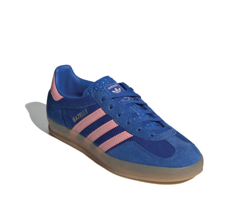 vue latérale — Gazelle Indoor Blue Pink Spark semelle gomme