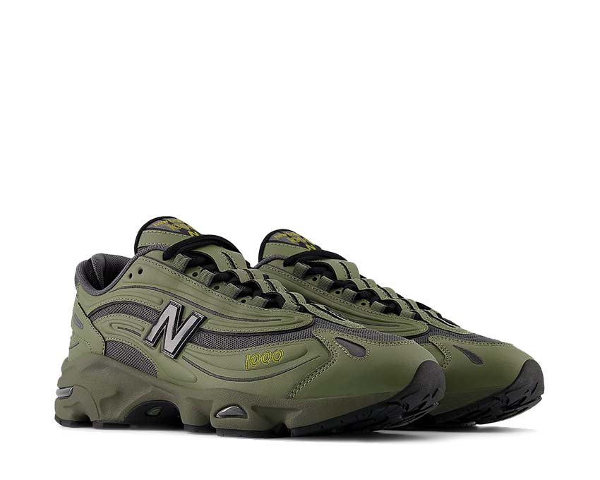 New Balance 1000 Dark Olivine Magnet vue latérale — tige Gore-Tex