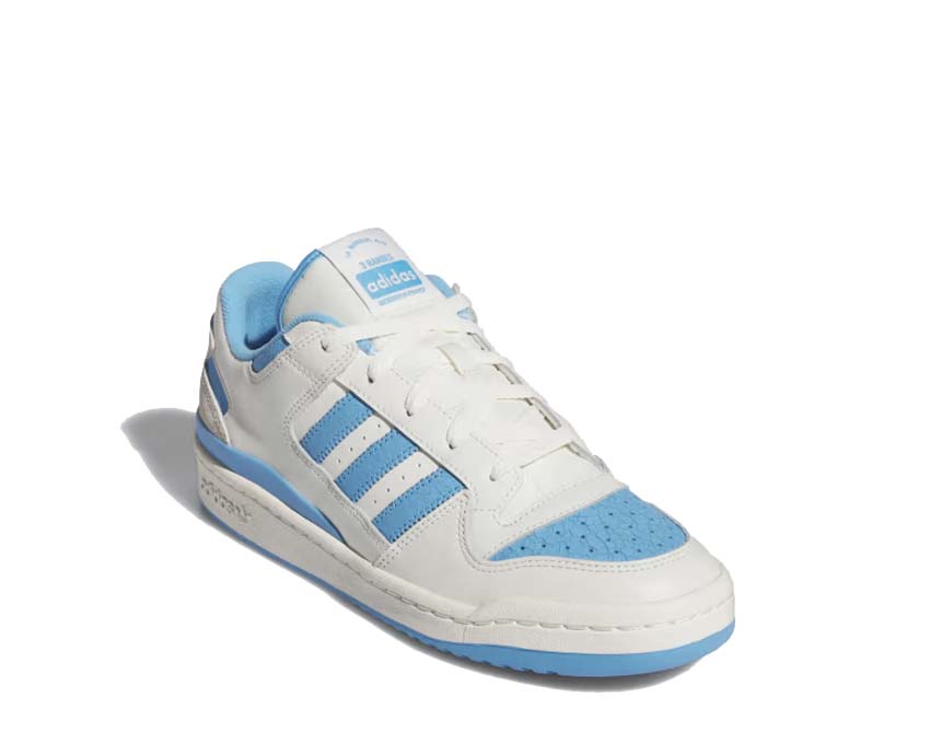 Adidas Forum Low CL Ivory Blue vista lateral — correa velcro y 3 bandas