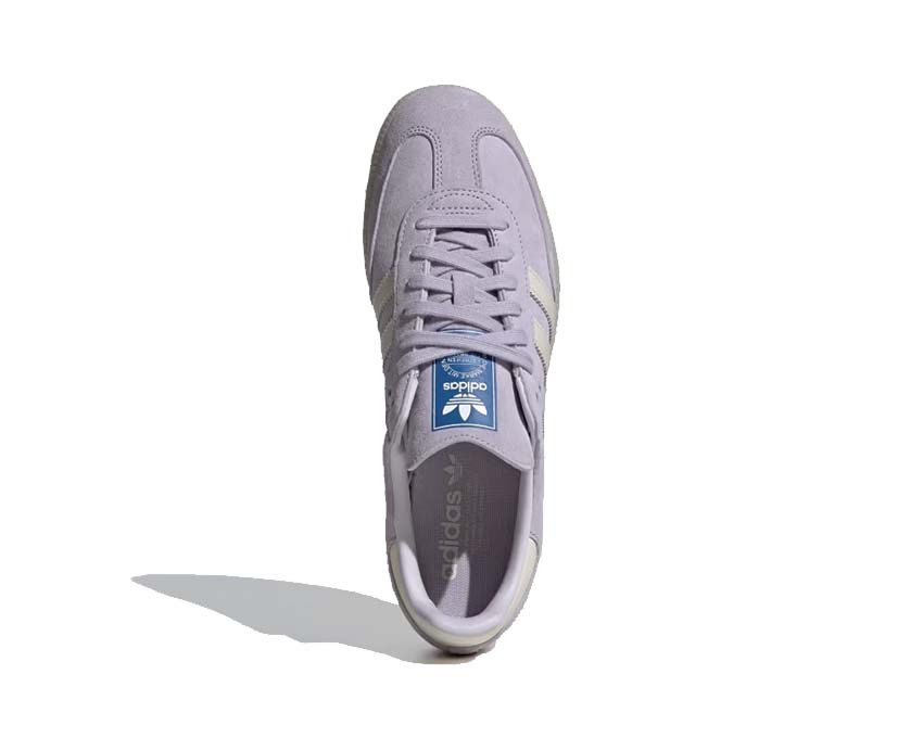 Adidas Samba OG Silver Dawn détail — T-Toe argenté et Three Stripes ton sur ton