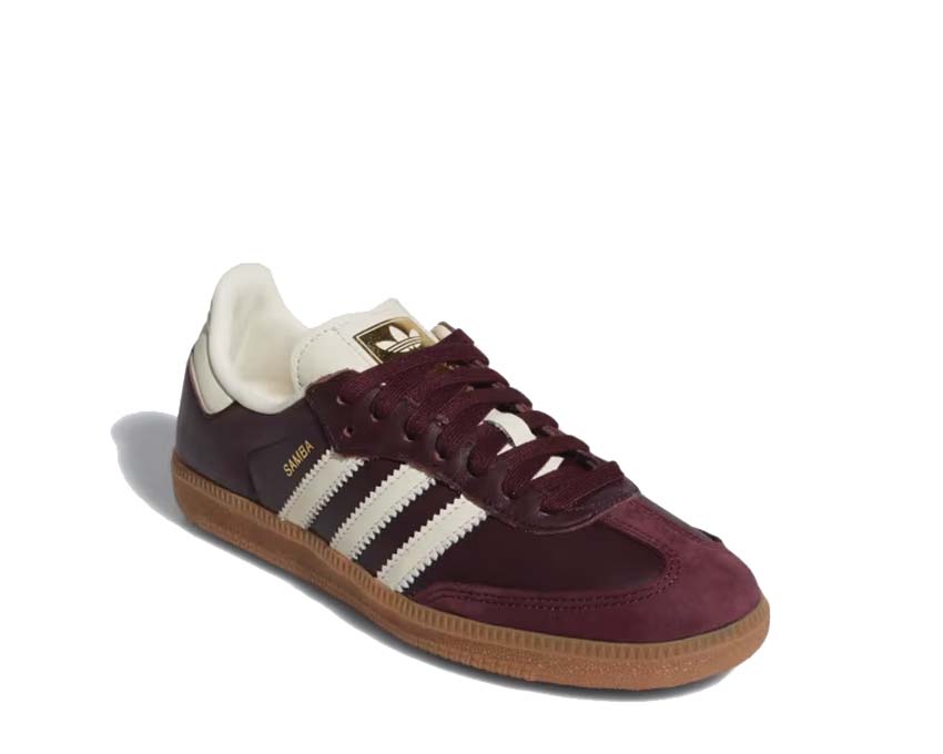 vue latérale — Samba OG Maroon Cream White semelle gomme