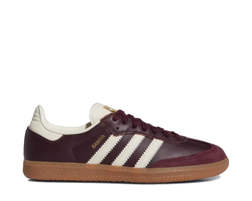 Adidas Samba OG W Maroon — sneaker femme cuir bordeaux football vintage