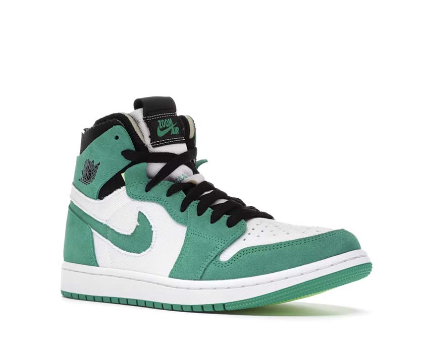 Jordan Air Jordan 1 Zoom Air Comfort Stadium Green vista lateral — cuero y mesh