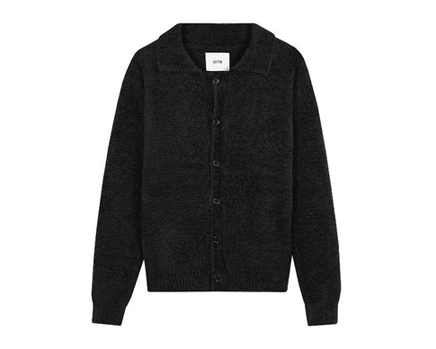 Arte Kyle Fluffy Cardigan Black — cardigan unisexe moelleux streetwear