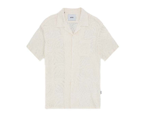 Arte Stan Croche Shirt Cream — chemise unisexe crochet texturé