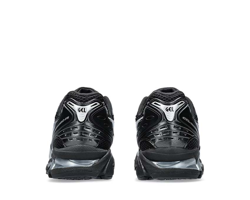 Asics Gel Kayano 14 Black Silver Black/Pure Silver Detail — Kunstleder und Mesh