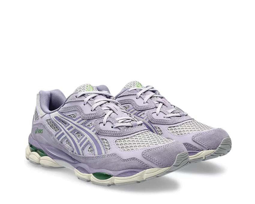 Asics Gel NYC Cement Grey/Ash Rock vue latérale — tige mesh et cuir vintage