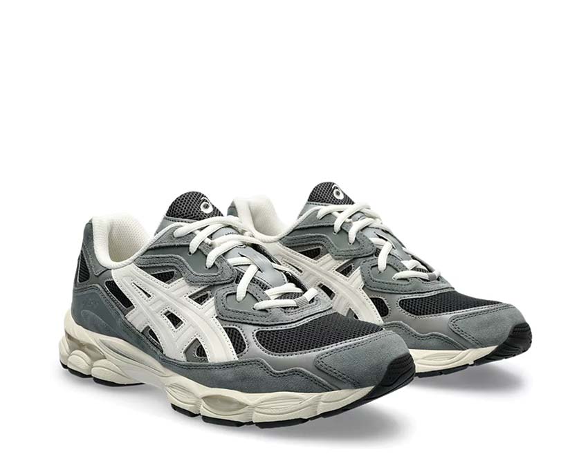 Asics Gel NYC Graphite Grey Smoke Grey vue latérale — tige mesh