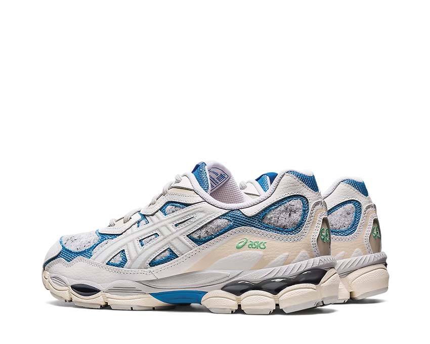 Asics Gel NYC White/Dolphin Blue semelle — amorti Gel NYC running
