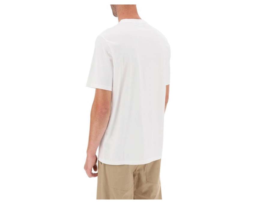 Autry Iconic Tee White vue latérale — coupe droite col rond classique