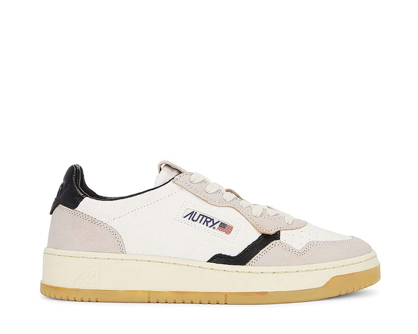 Autry Medalist Low Canvas Sand White Black — sneaker homme toile sport américain