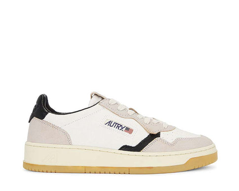 Autry Medalist Low Canvas Sand White Black — sneaker homme toile sport américain