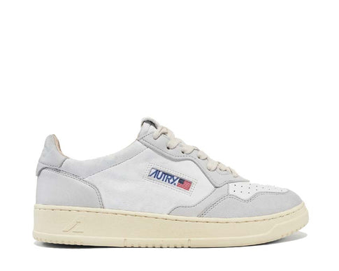 Autry Medalist Low Goat Wash White/Vapor — Herren-Sneaker gewaschen Nude Leder