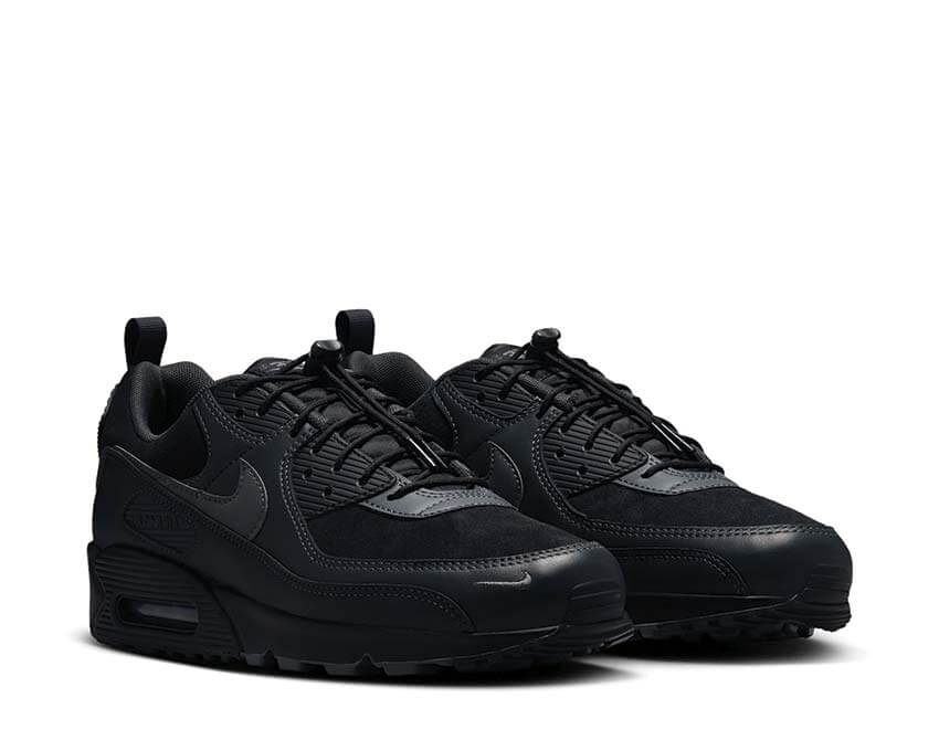 Nike Air Max 90 Iron Grey arrière — tige daim texturé anthracite