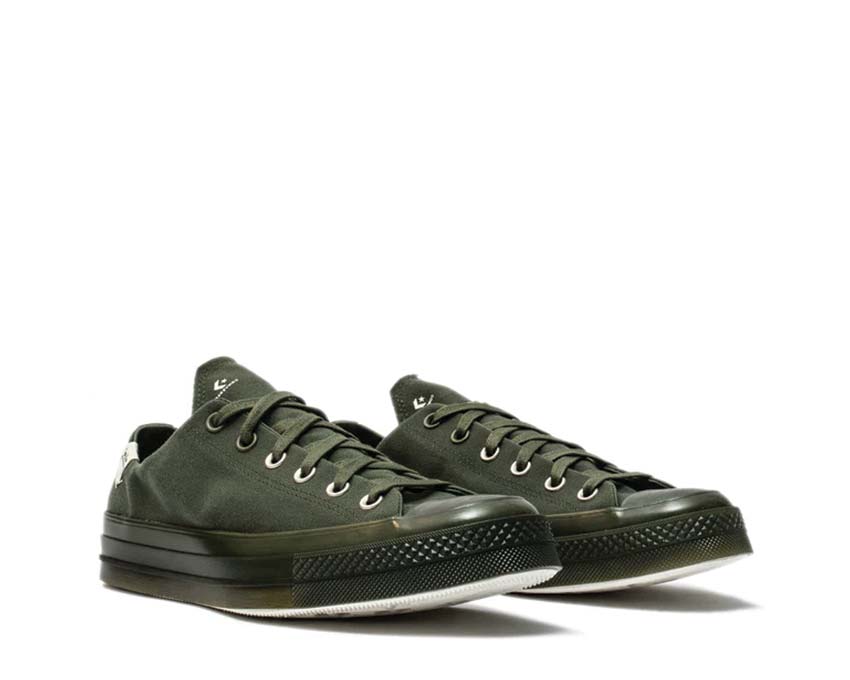 Converse A Cold Wall Chuck 70 Ox Rifle Green vista lateral — lona técnica militar