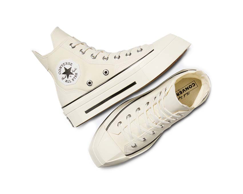 Converse Chuck 70 De Luxe Squared Hi Khaki Off White détail — languette