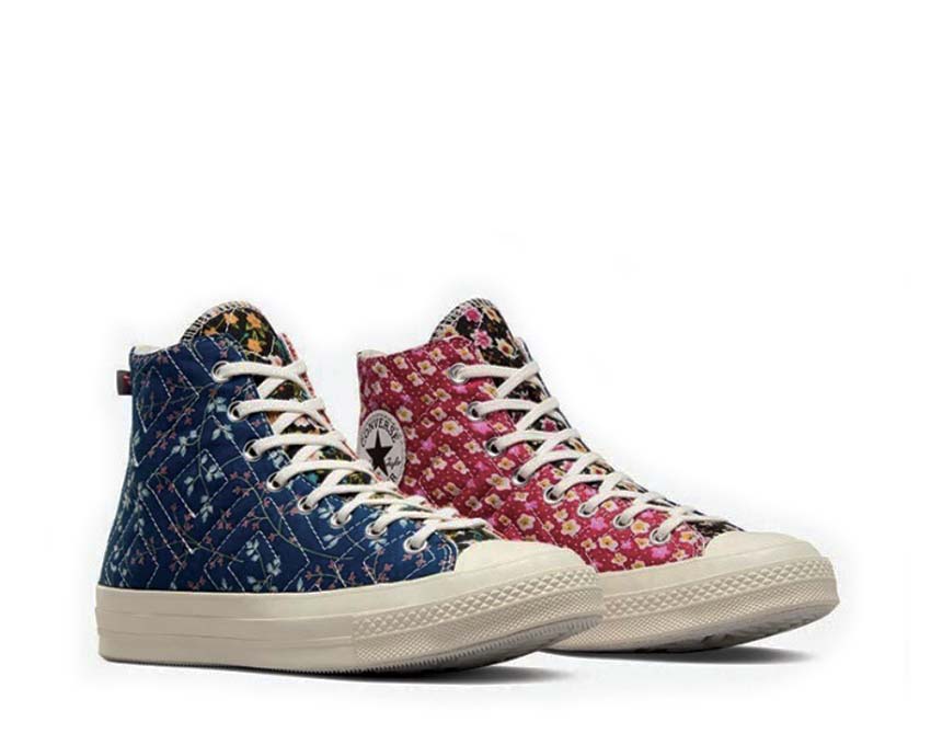 Converse Chuck 70 Hi Black Red Blue vue latérale — toile haute colorée