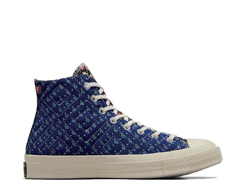 Converse Chuck 70 Hi Black Red Blue — sneaker femme toile tricolore