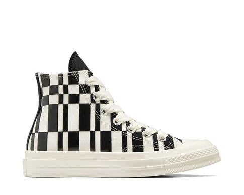 Converse Chuck 70 Hi Checkered Egret/Black — sneaker femme toile damier skate