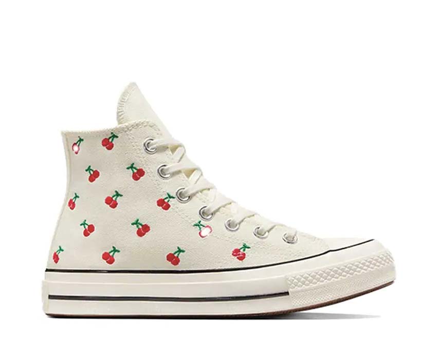 Converse Chuck 70 Hi Egret Black Red — sneaker homme toile tricolore rétro