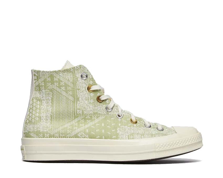 Converse Chuck 70 Hi Egret Vitality Green — sneaker femme toile canvas premium