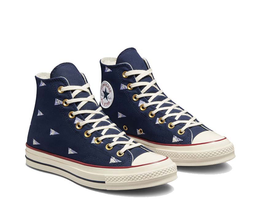 Converse Chuck 70 Hi Navy/Ultra Violet vue latérale — bicolore marine et ultra violet